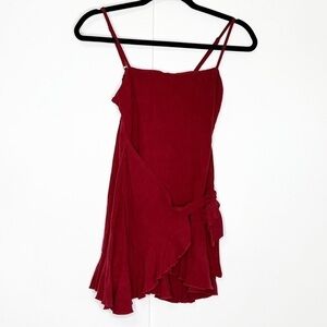 Princess Polly Red‎ Faux Wrap Romper